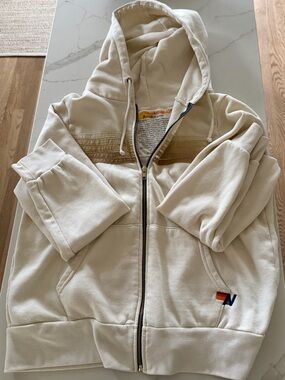 Aviator Nation 5 Stripe Zip Hoodie, Size L